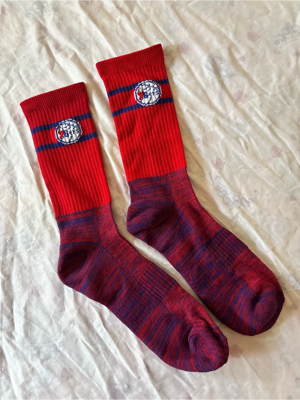 Mens Sixers’ 76er’s Red Athletic Crew Socks-compression fit  NWOT